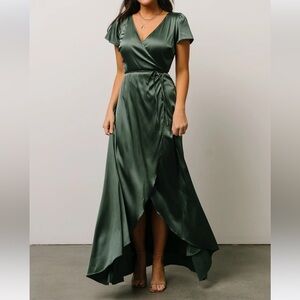 Baltic Born Satin Wrap Dress sz XS Light green
